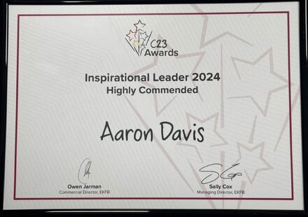 Inspirational Leadership Congratulations Aaron Davis
