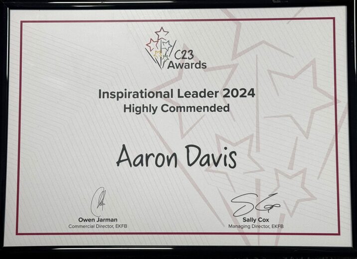 Inspirational Leader - Aaron Davis C23 Awards 2024